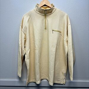 VTG NWT NY & Co Yellow Quarter Zip Textured Pullover Sweater Sz XL